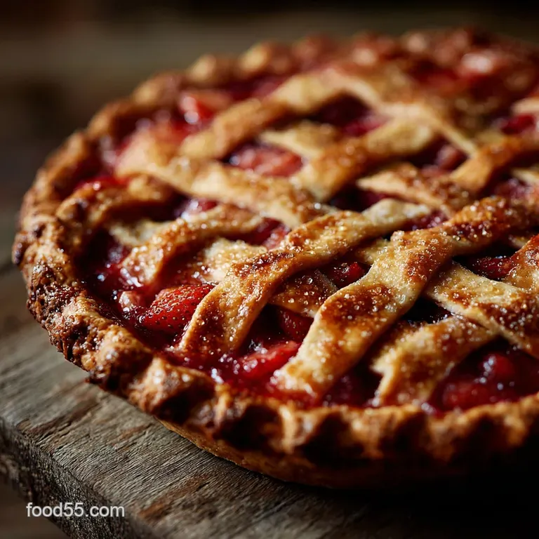 Strawberry Rhubarb Pie: the Chefs Signature Flaky Picnic Pie presentation
