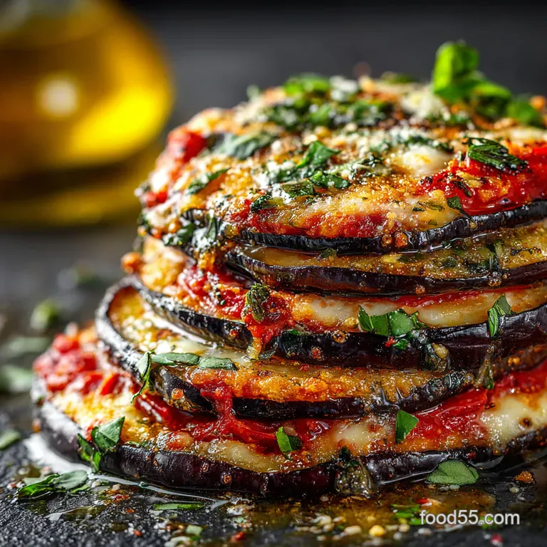 Stuffed Eggplant Parmesan Melanzane Ripiene Alla Parmigiana presentation