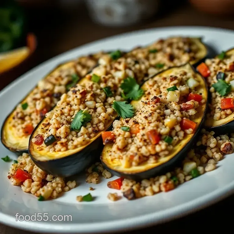 Stuffed White Eggplant with Quinoa and Mediterranean Spices