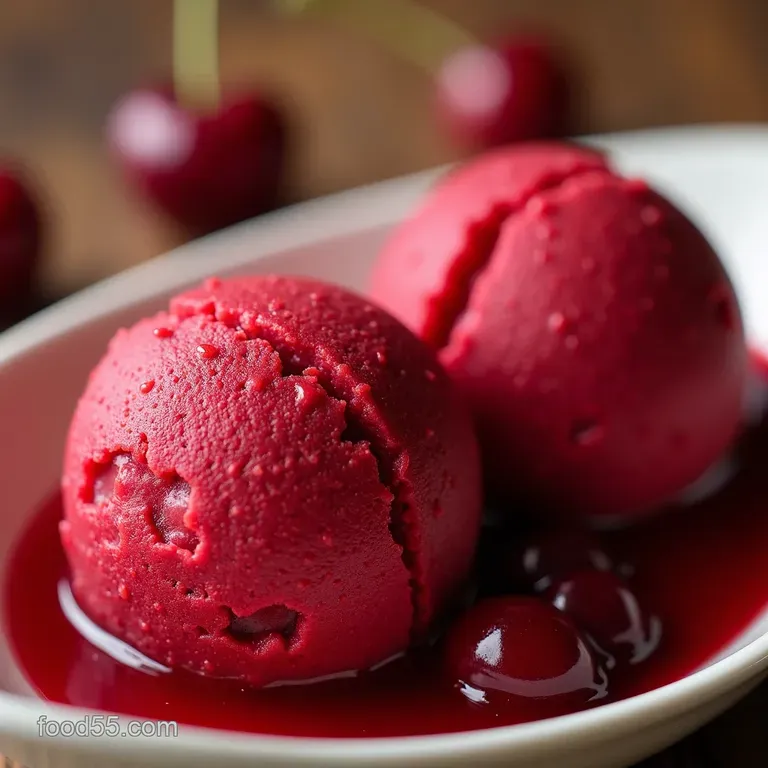Summer Cherry Sorbet Silky Bright and Intensely Cherry presentation