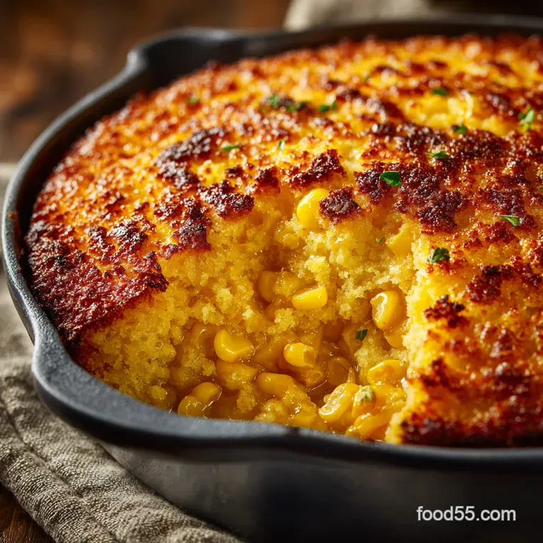 Sunny Jiffy Corn Casserole Classic Southern Corn Pudding presentation