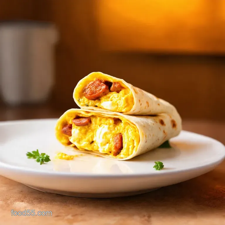 Sunrise Egg Chorizo Tortilla Wrap a Brekkie on the Run presentation