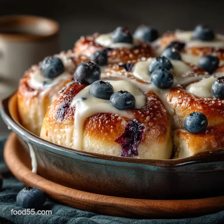Sunshine Blueberry Swirl Rolls with Lemon Zest Glaze