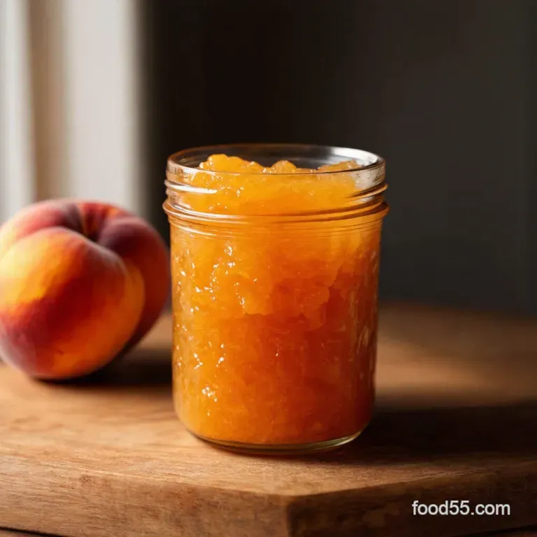 Sunshine in a Jar Easy Peach Jam presentation