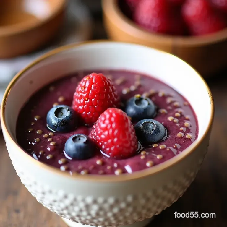 Superfood Triple Berry Chia Pudding presentation