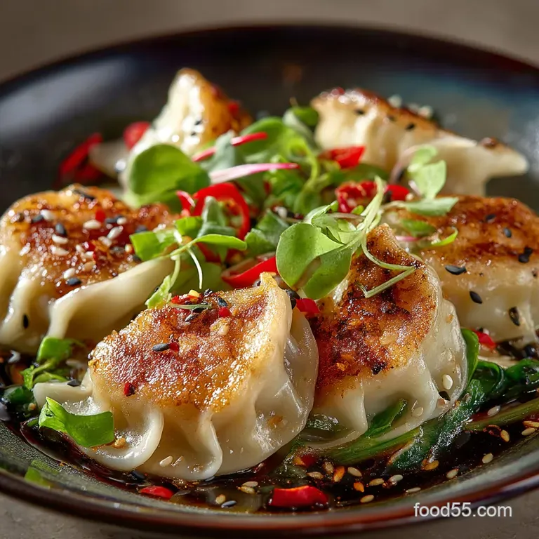 The Ultimate Surf and Turf Chicken and Shrimp Dumplings Potstickers