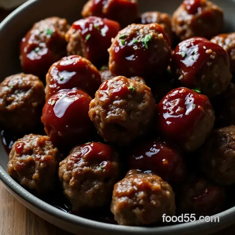Sweet and Tangy Grape Jelly Meatballs presentation