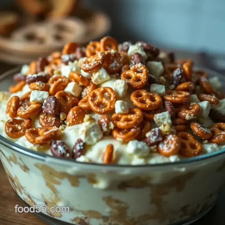 Sweet &amp Salty Pretzel Salad Delight presentation