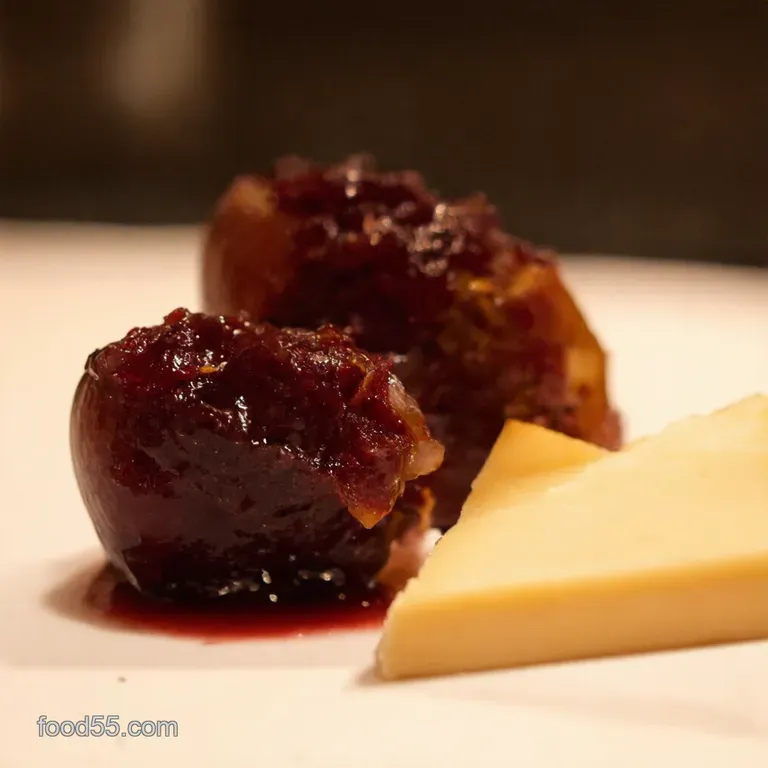 Sweet Savory Pruneonion Jam presentation