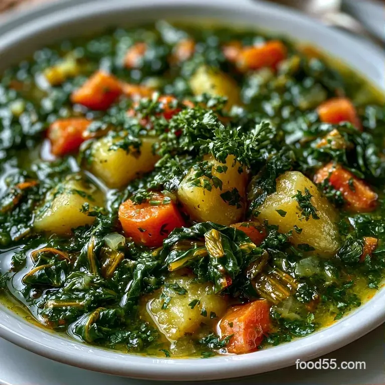 Vibrant green soup in a matte white bowl, garnished with a drizzle of olive oil and fresh herbs on a linen cloth.