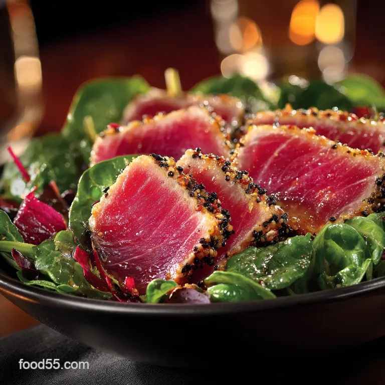 The Continental Seared Tuna Salad with Fiery Wasabi Butter Sauce