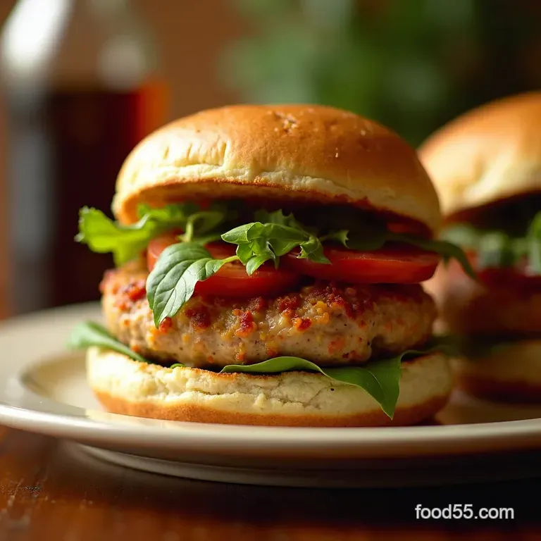 The Italian Job Naked Turkey Bruschetta Burgers presentation