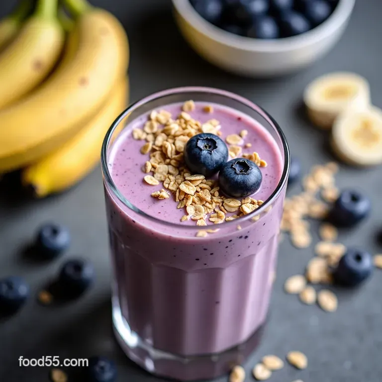 Creamy Blueberry Banana Oatmeal Smoothie in 5 Minutes