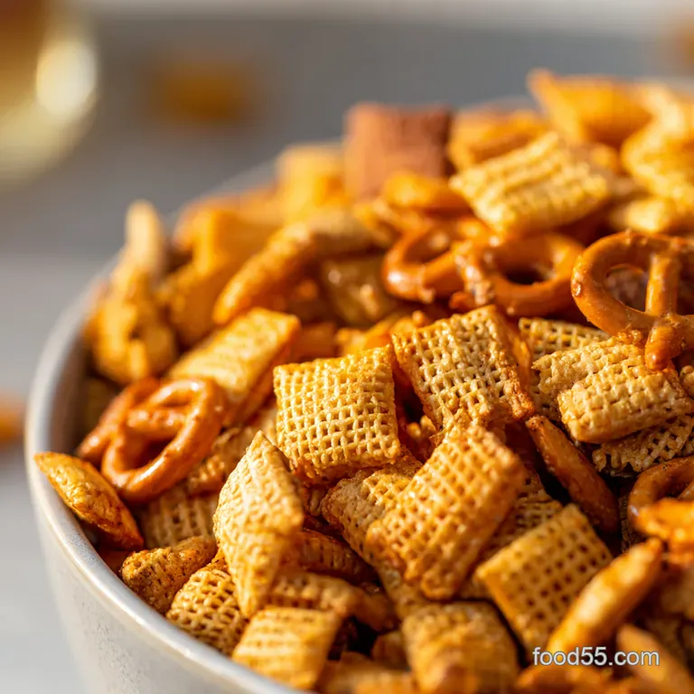 The Ultimate Classic Chex Mix presentation