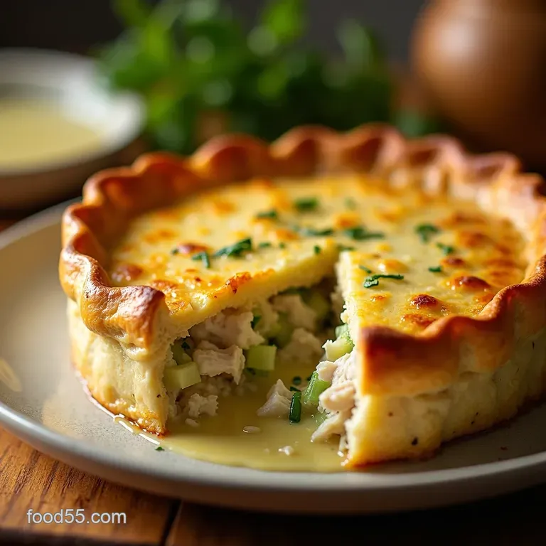 The Ultimate Creamy Chicken Leek Tarragon Pie presentation