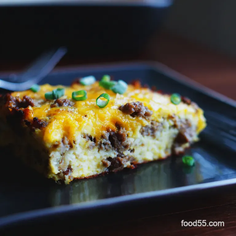 The Ultimate Sausage Cheese Breakfast Egg Casserole presentation