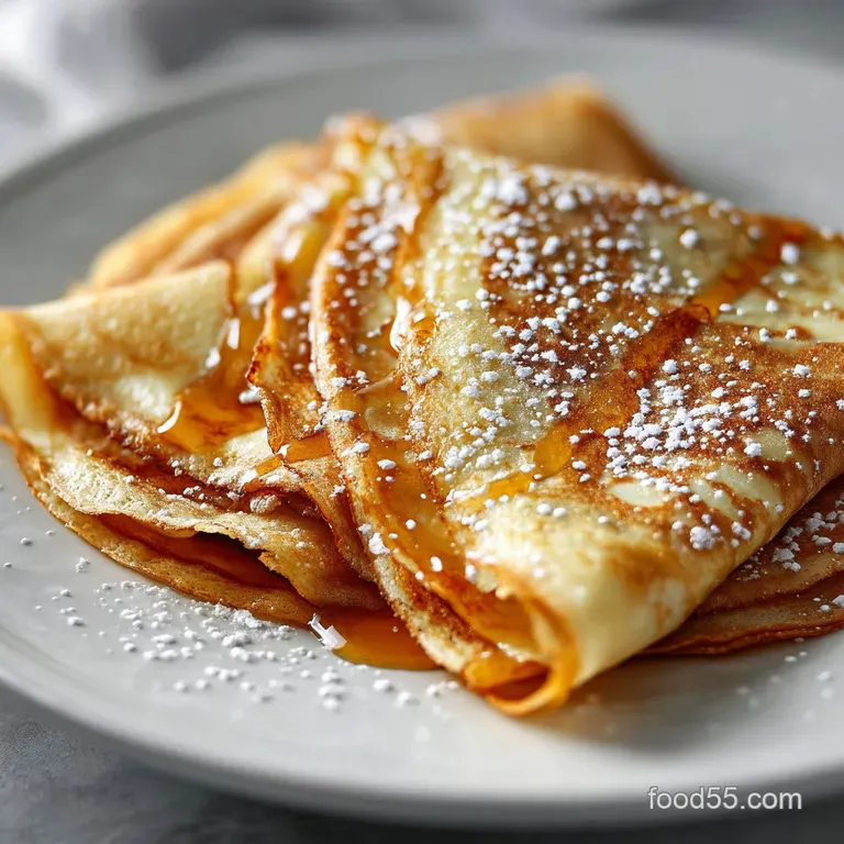 Thin Soft Crepes with Vanilla and Sugar