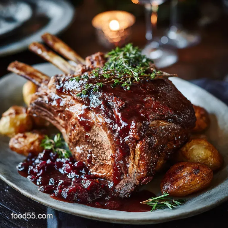 Thymeroasted Rib of Beef with Red Wine Gravy: the Ultimate Sunday Roast presentation