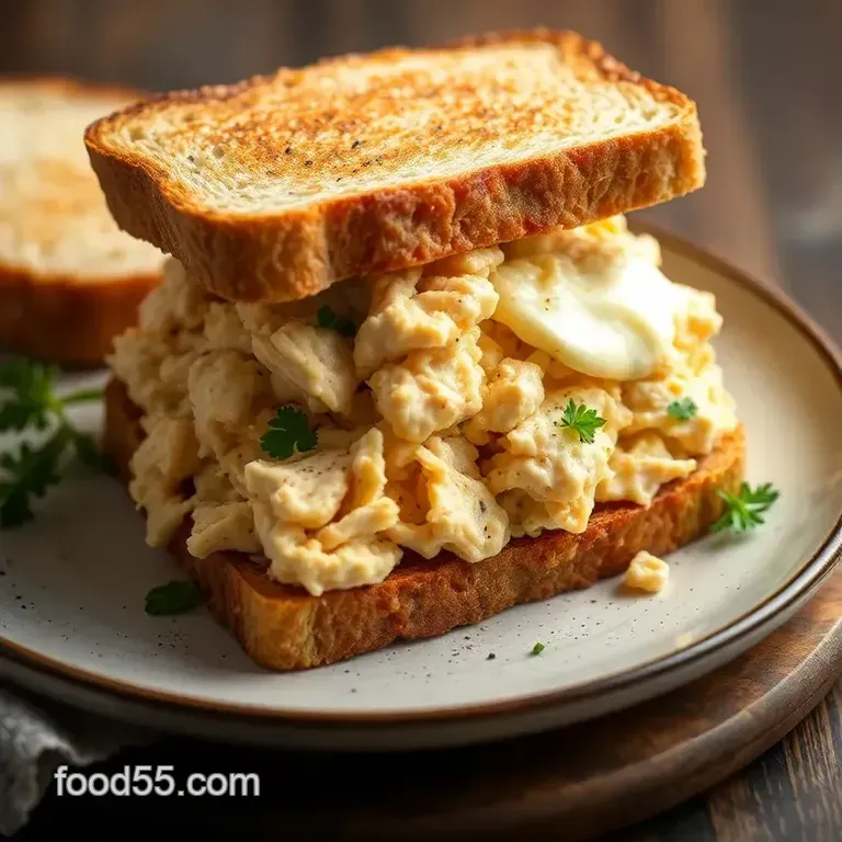 10-Minute Toast Creamy Chicken Sandwich presentation