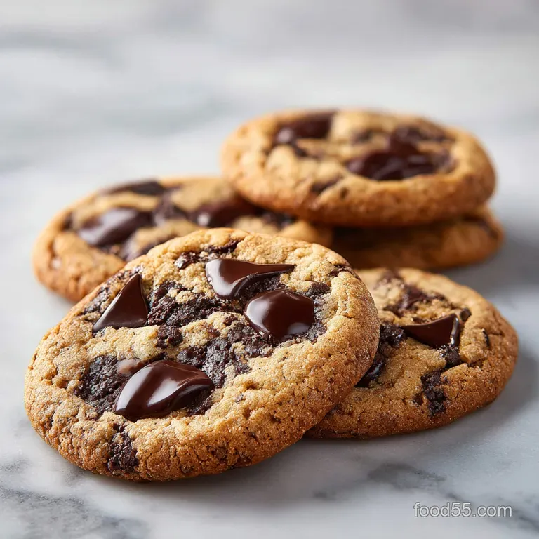 A stack of warm cookies on a white ceramic plate, drizzled with chocolate and paired with a glass of cold milk