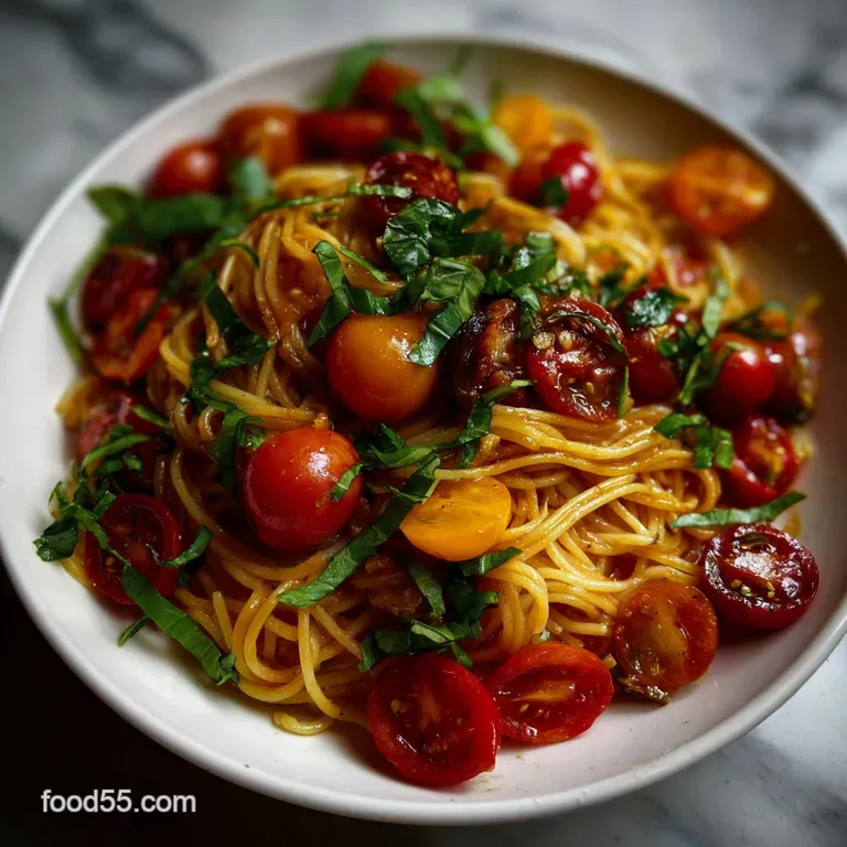 Quick Tomato Basil Pasta: Restaurant Velvety Finish presentation