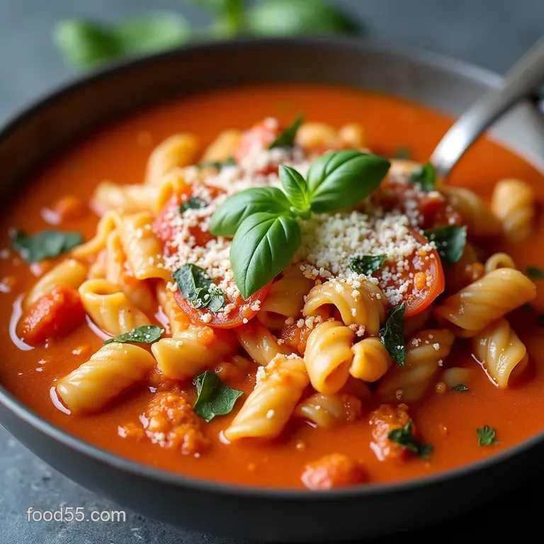 Tomato Soup Heaven Creamy OnePan Pasta with Basil Parmesan
