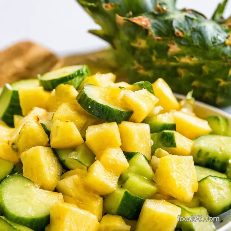 Tropical Pineapple Cucumber Salad Belly Full Style presentation