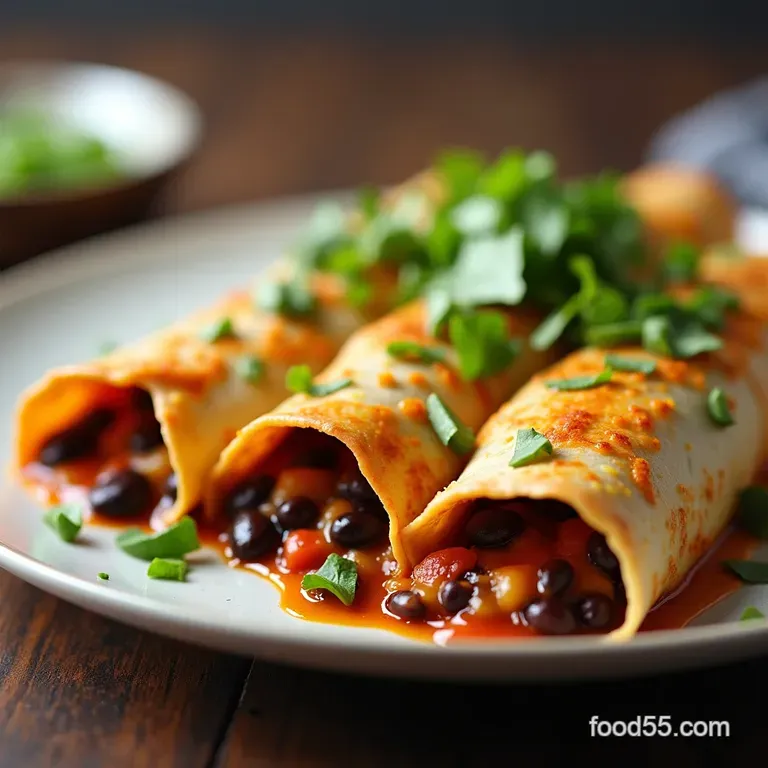 Smoky Satisfying Turkey and Black Bean Enchiladas with a Quick ChiliLime Sauce