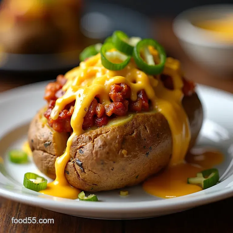 The Ultimate Loaded Turkey Chili Baked Potato