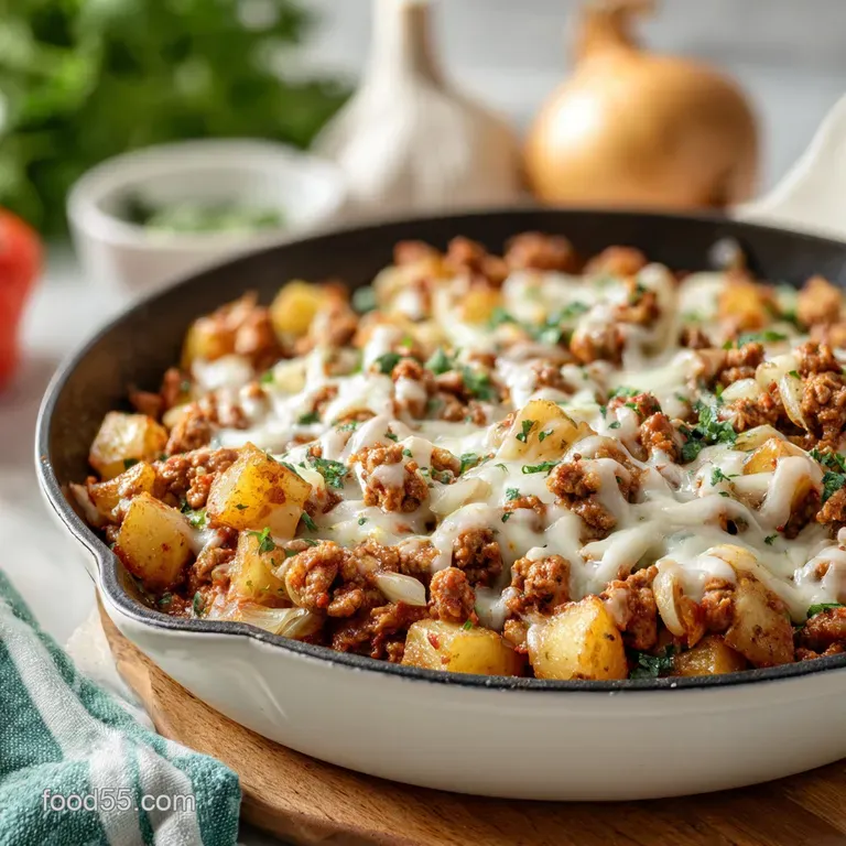 Hearty Ground Turkey and Potato Skillet Classic with Garlic