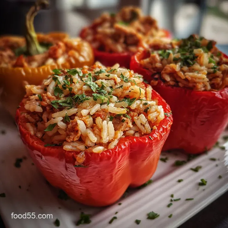 Stuffed Bell Peppers with Turkey and Rice