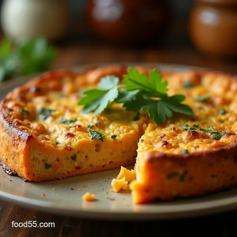 The Gobblegobble Gone Gourmet Leftover Turkey Spiced Sweet Potato Frittata presentation