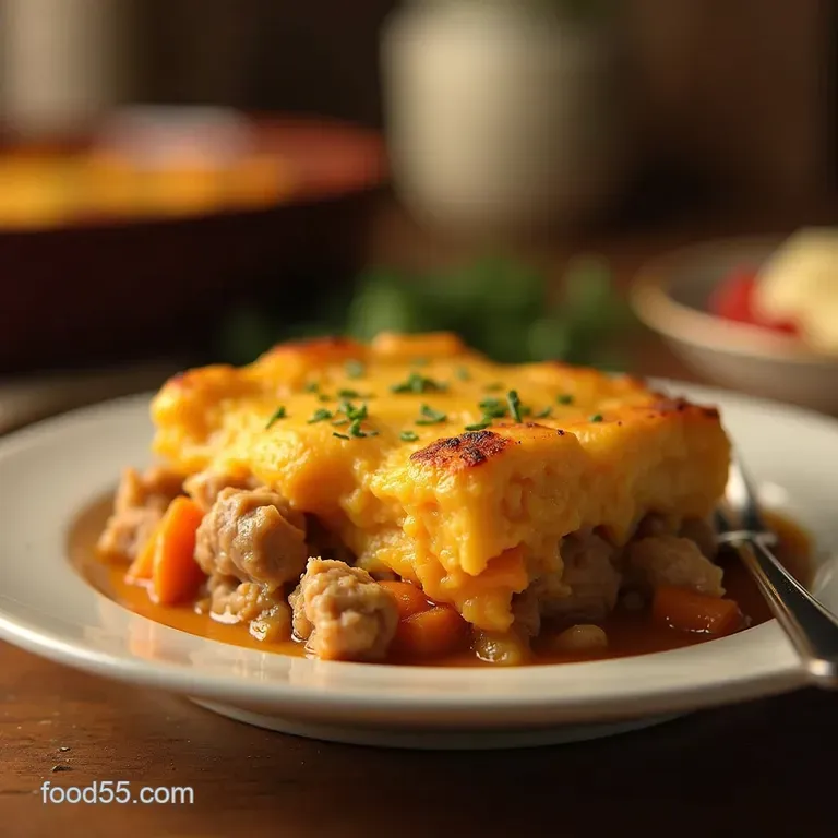 The Golden Crown Turkey Sweet Potato Shepherds Pie presentation