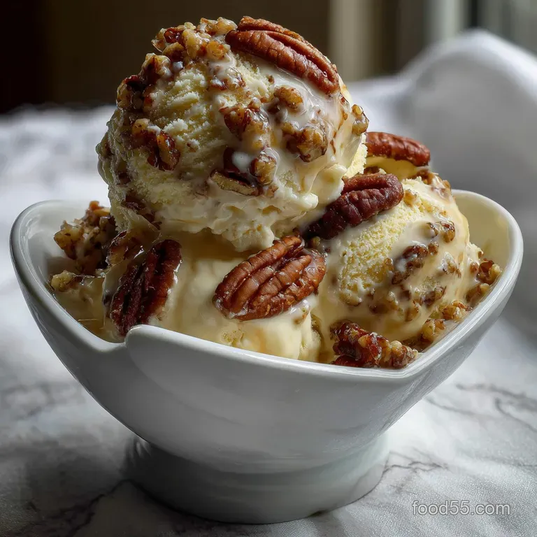 The Ultimate Brown Butter Pecan Ice Cream presentation