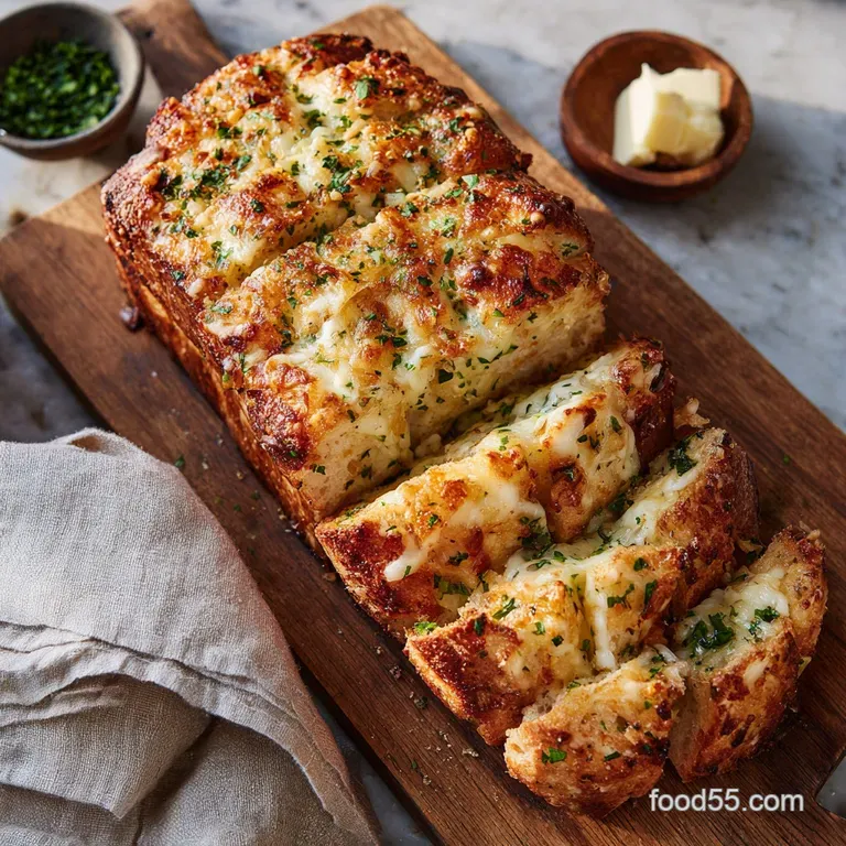 Cheesy Garlic Bread: the Ultimate Tear Share Loaf (Kings Ransom) presentation