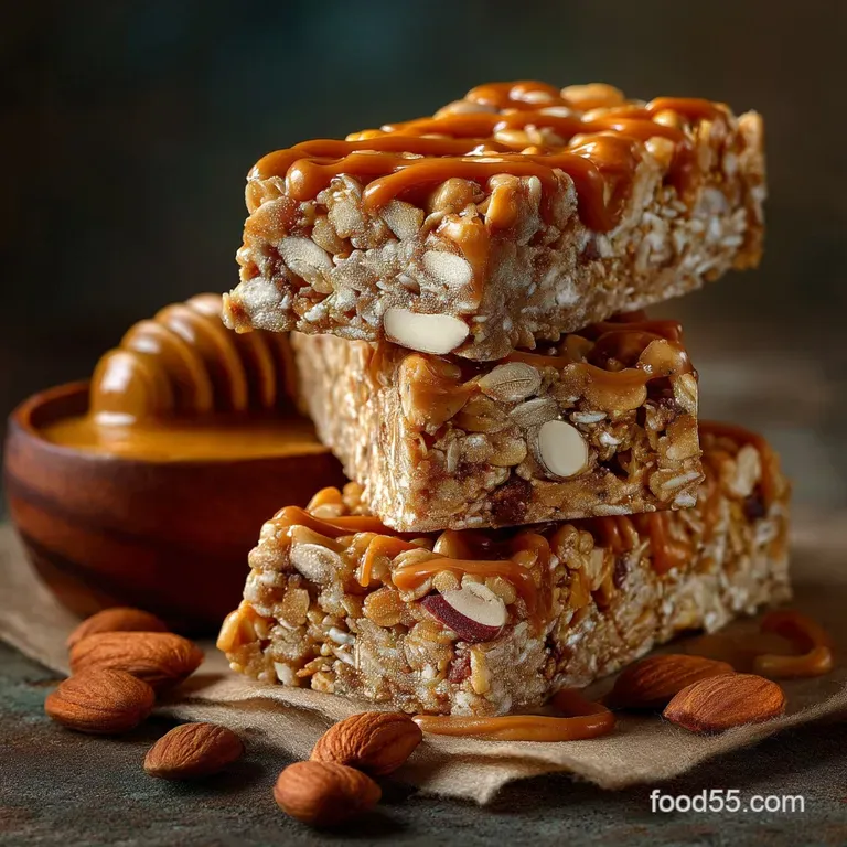 The Ultimate Chewy Nofuss Peanut Butter Honey Granola Bars presentation