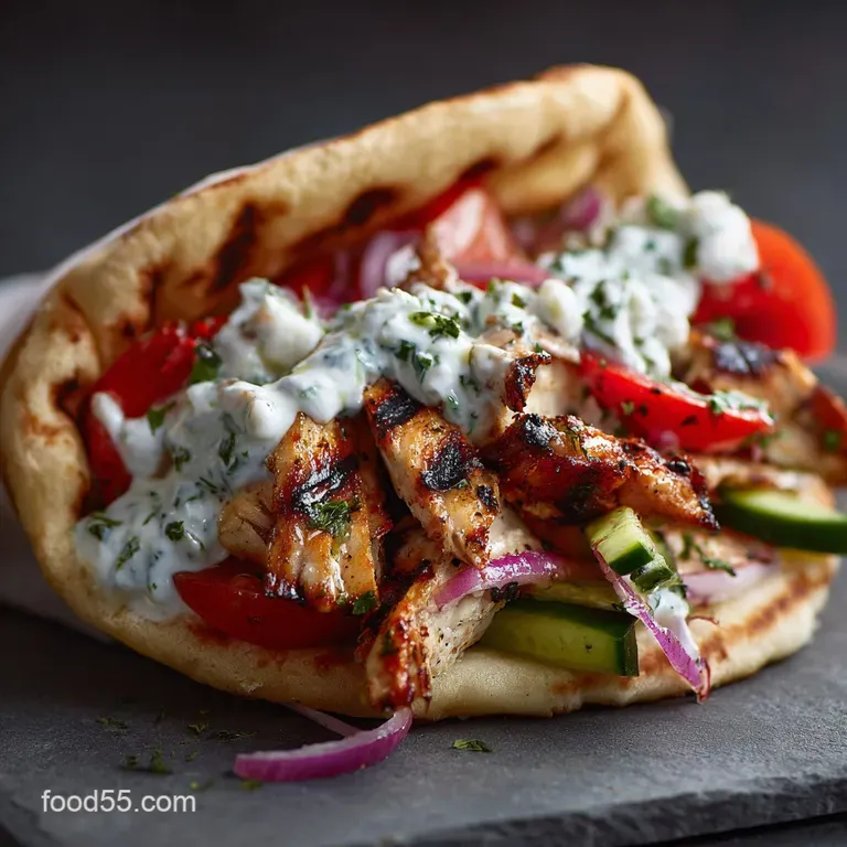 Succulent Greek Chicken Gyros with Creamy Homemade Tzatziki Sauce