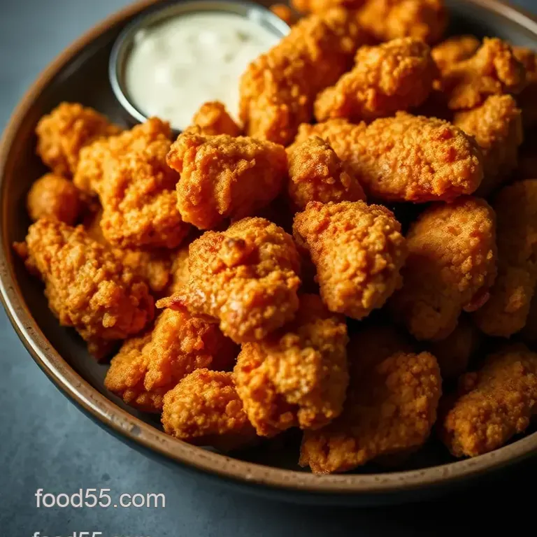 Ultimate Crispy Chicken Strips with Honey Mustard Dip presentation