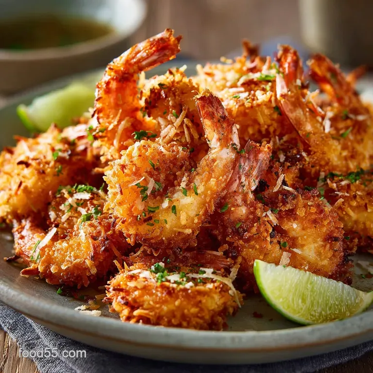 Crispy Coconut Shrimp Restaurantquality Recipe with Zesty Lime Dipping Sauce presentation