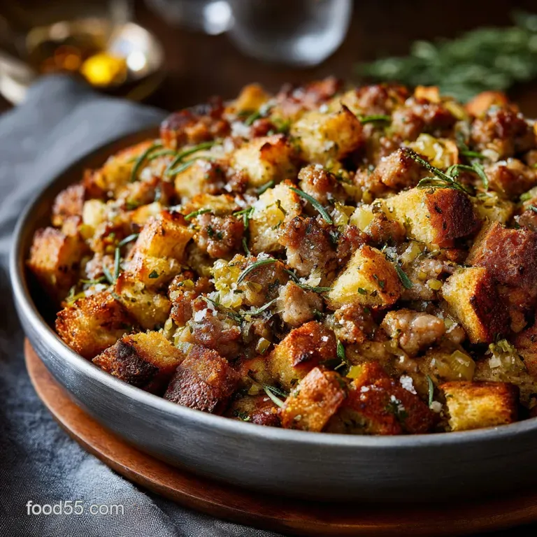 Sausage and Herb Stuffing: the Ultimate Sage and Sausage Feast presentation