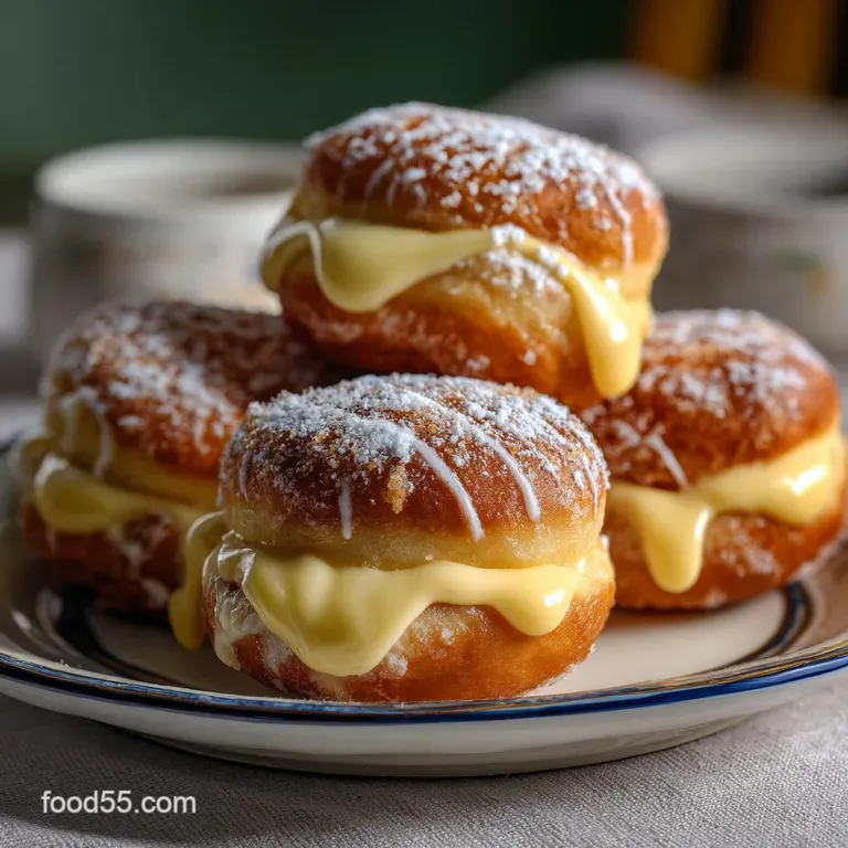 Decadent Cream Filled Donut with Vanilla Custard