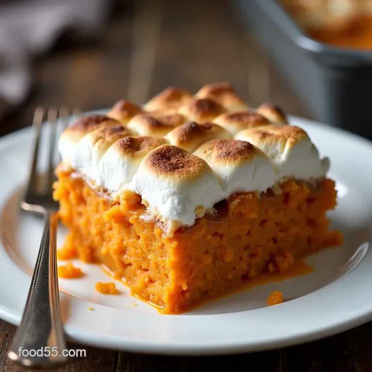 Grandmas Secret Weapon Velvety Sweet Potato Casserole with Praline Marshmallow Topping
