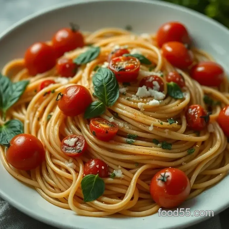 Easy Vintage Herb-Infused Pasta with Roasted Cherry Tomatoes Recipe