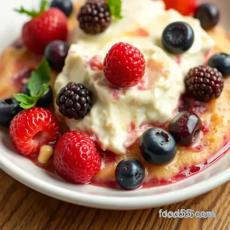 Warm Berry Farmer Cheese Delight: a Quick Sweet Treat presentation