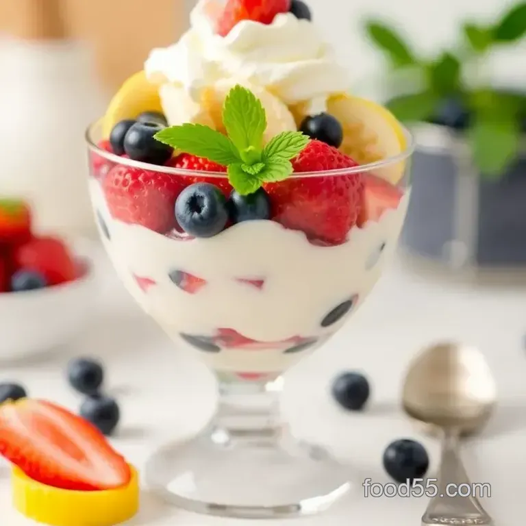 Layered Delight: Whip Up Fruit and Cream Parfait presentation