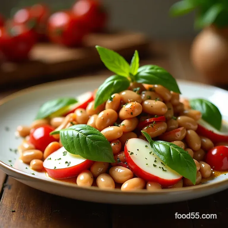 White Bean Caprese Salad the British Summer Holiday Edition presentation
