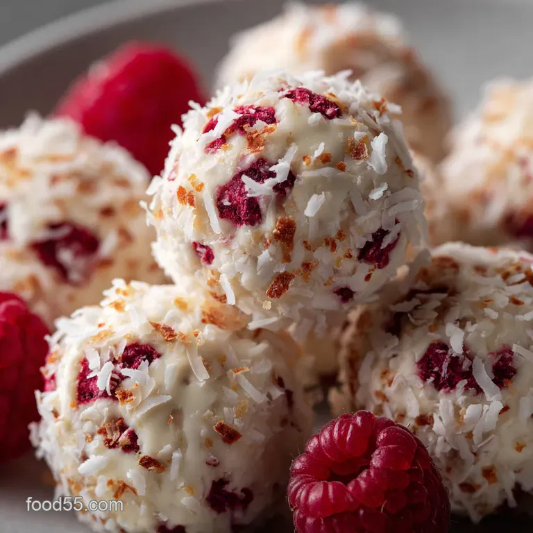 Proper Posh White Chocolate Raspberry Nobake Energy Bombs presentation