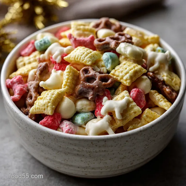 White Chocolate Reindeer Chow Recipe Easy Christma: the Easiest Mix presentation