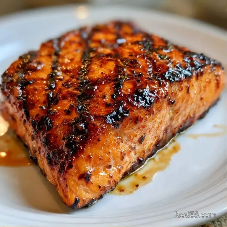 Elegant plating of seared pink salmon beside vibrant green asparagus and a swirl of creamy lemon butter sauce.