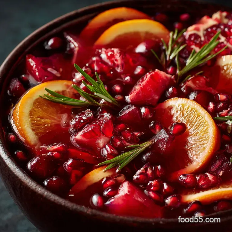 Festive Christmas Punch: the Yuletide Scarlet Sparkler (Non-Alcoholic Base) presentation